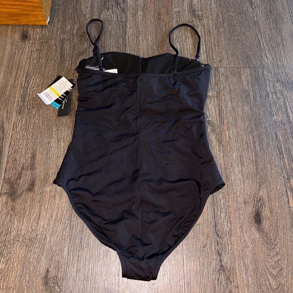 NWT Kenneth Cole tummy toner size medium black one piece swim - Picture 6 of 10